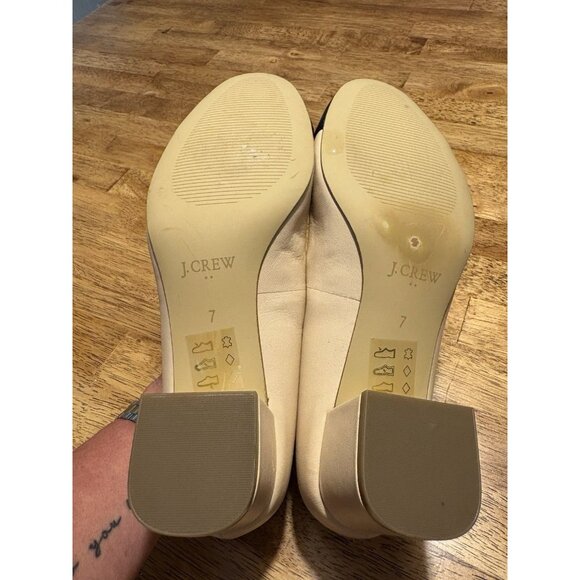 J CREW Cap Toe Block Heel Leather Pump Size 7 Quiet Luxury Old Money Classic - Picture 8 of 8